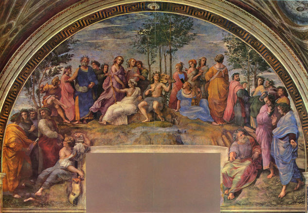 Stanza della Segnatura in the Vatican for Julius II, mural fresco, scene 