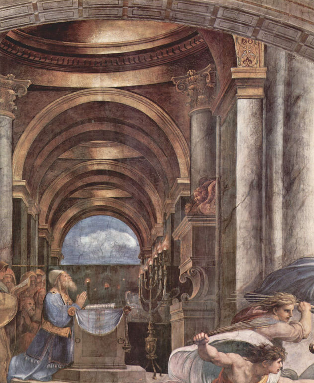 Stanza di Eliodoro en el Vaticano para Julio II, fresco mural, escena