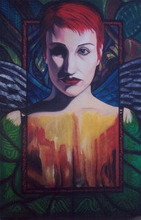 entre el cielo y la tierra Oil Panel Figure Painting