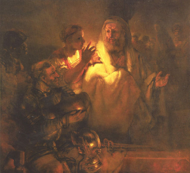 Apóstol Pedro negando a Cristo