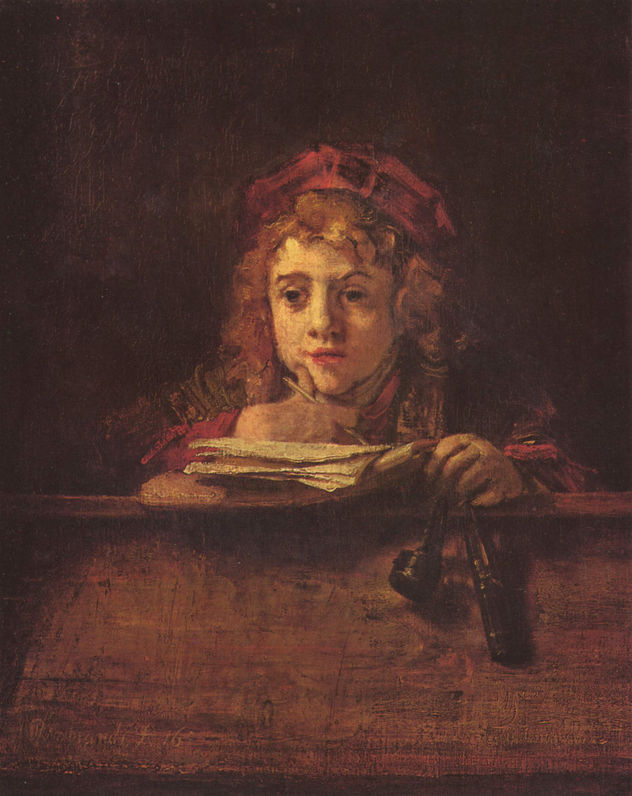 Retrato de Tito escribiendo en una mesa