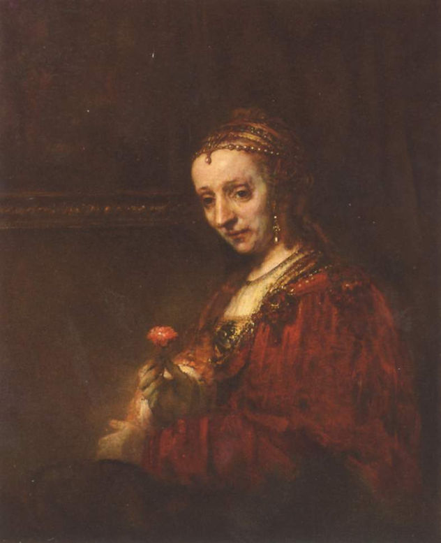 Portrait of a Woman with a Red Carnation