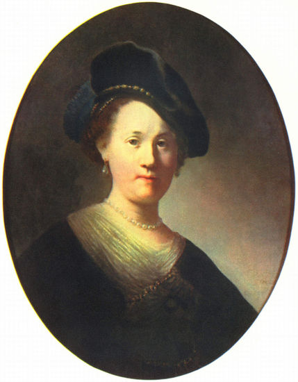 Portrait of a Young Woman with a Pearl Cap, Oval 