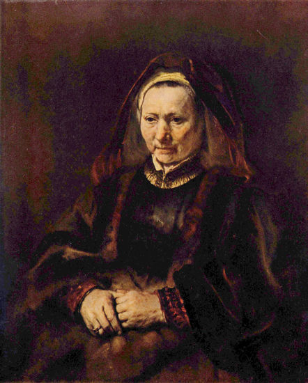 Portrait of an Elderly Woman Sitting 