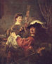 Autorretrato del artista con su joven esposa Saskia