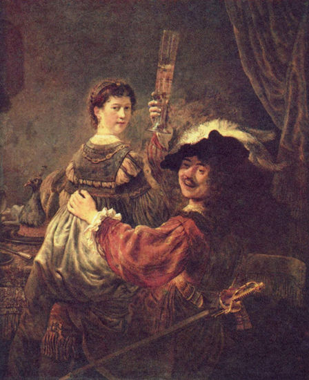 Self-Portrait of the Artist with His Young Wife Saskia 