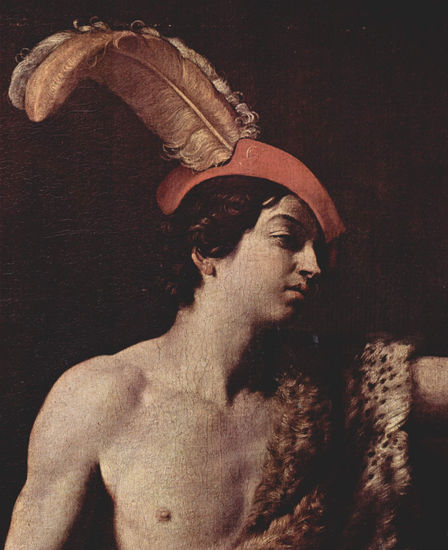 David con la cabeza de Goliat, detalle 