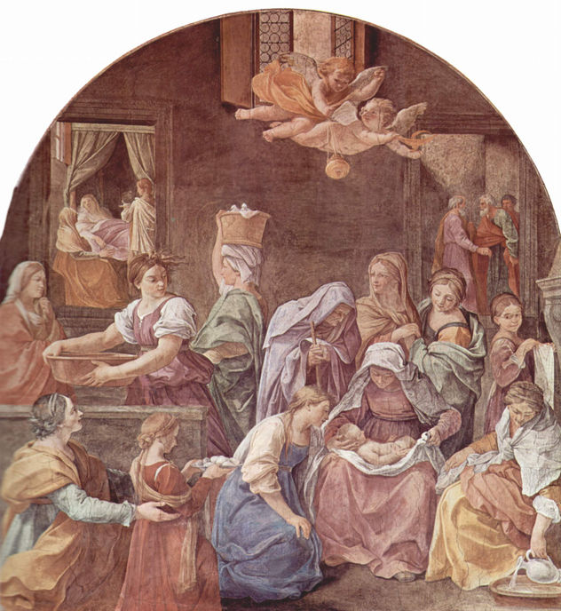 Frescos en el Palacio Quirinal, Capilla de la Anunciación, pared de entrada, escena