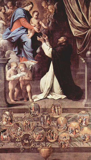 Rosenkranzmadonna, escena 