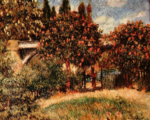 Puente de ferrocarril de Chatou (Los castaños de color rosa)
