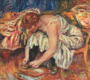 Woman Tying Her Shoes