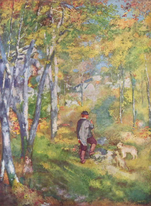 Joven hombre en el bosque de Fontainebleau