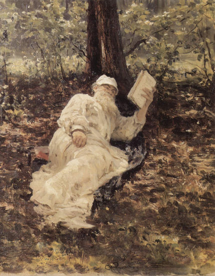 Leo Tolstoy Rests in the Forest. 