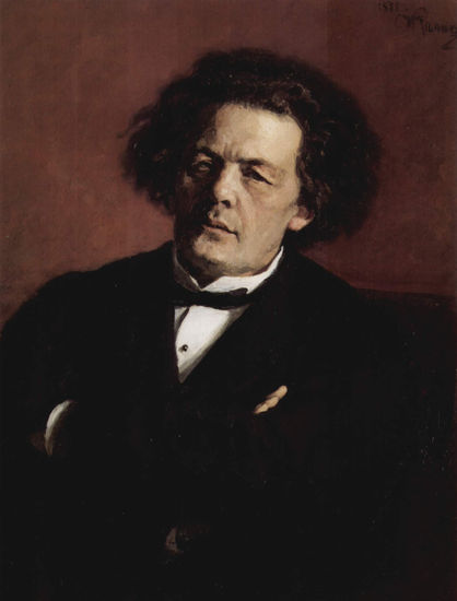 Retrato del compositor A. G. Rubinstein 