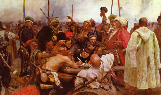 The saporoshenos write a letter to the Turkish sultan.