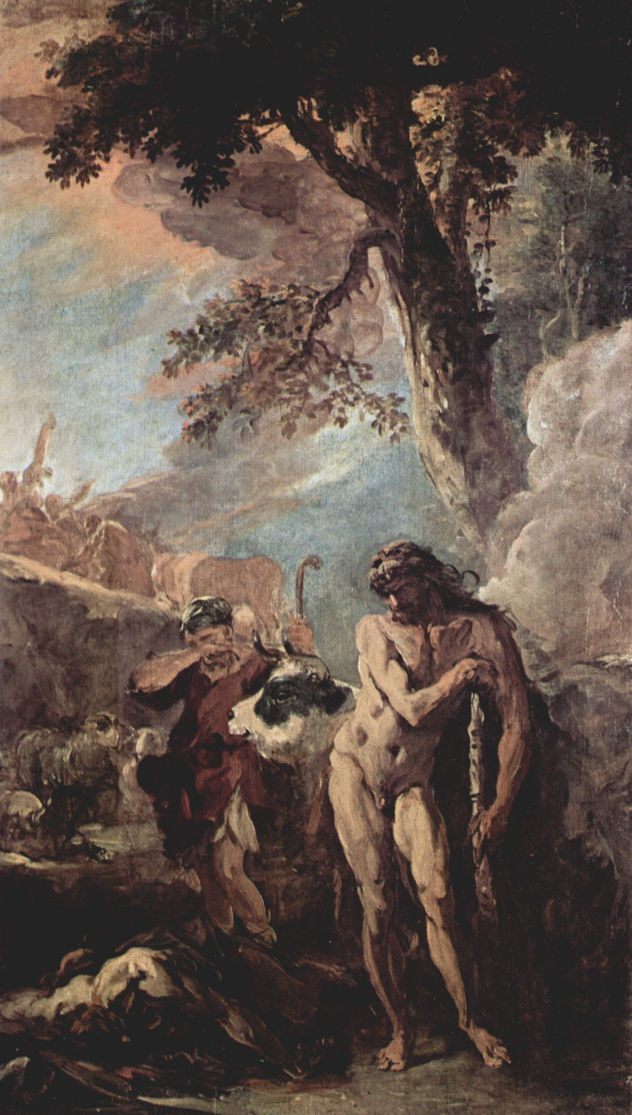 Decoración del Palazzo Marucelli-Fenzi en Florencia, diseño para la sala de Hércules, escena.