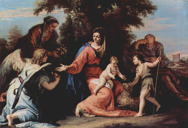 Silence in the Flight into Egypt, with John the Baptist, Saint Elizabeth, and an Angel.