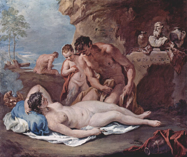 Sleeping Nymph, Observed by Two Satyrs. 