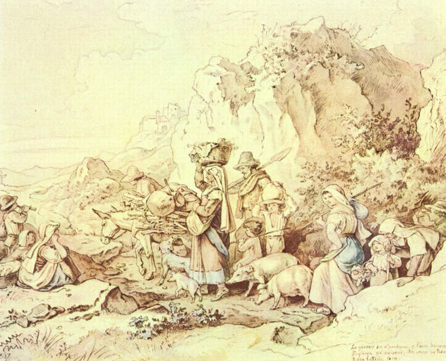 Regreso de los campesinos a Civitella