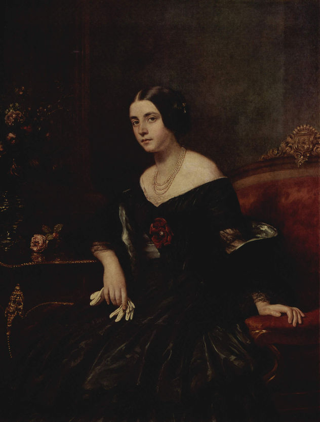 Retrato de una dama con un vestido negro