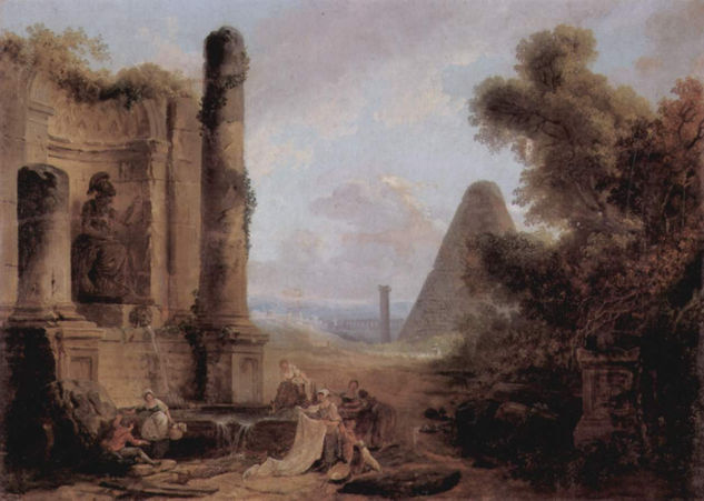 Fantasy View of the Cestius Pyramid on a Temple Ruin 