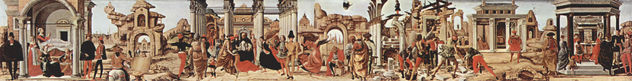 Griffoni Altar, predella panel, scene