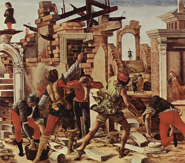 Griffoni Altar, predella panel, scene