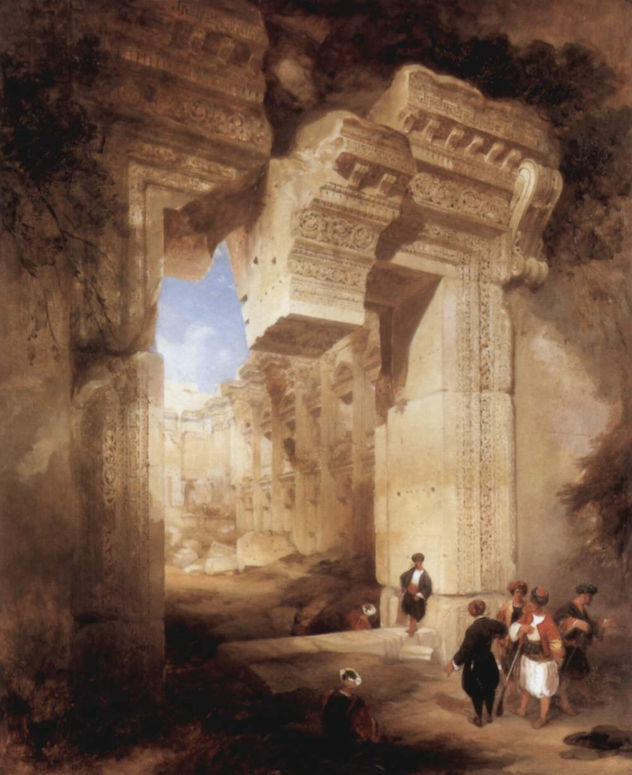 La entrada al templo dorado en Baalbek