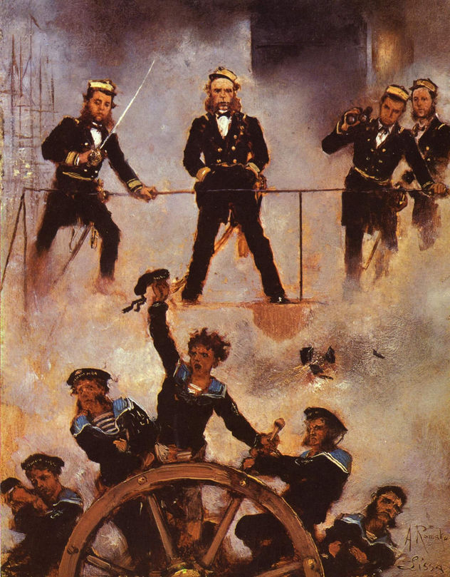 Almirante Tegetthoff en la batalla naval de Lissa