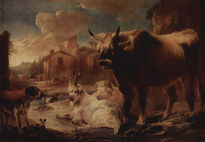 Paisaje con rebaño