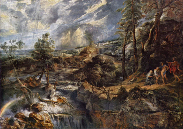 Paisaje de tormenta con Filemón y Baucis