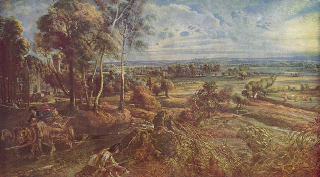 Autumn Landscape and the View of the Castle of Steen 