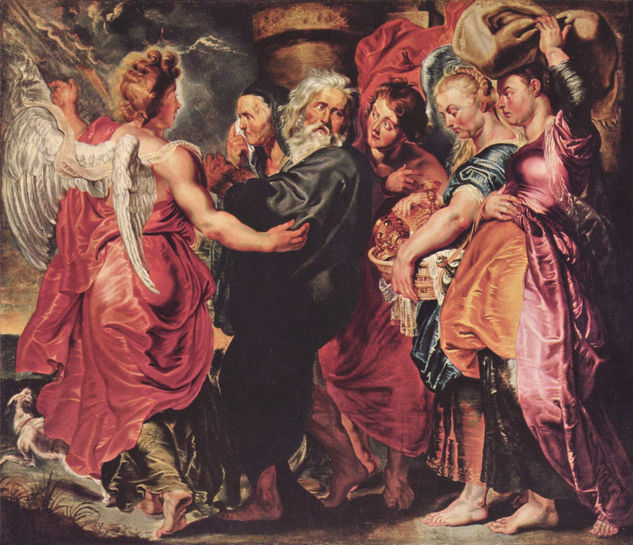 Lot's Escape from Sodom with His Family. 