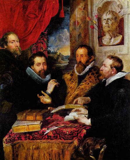 Four philosophers, scene from the left 