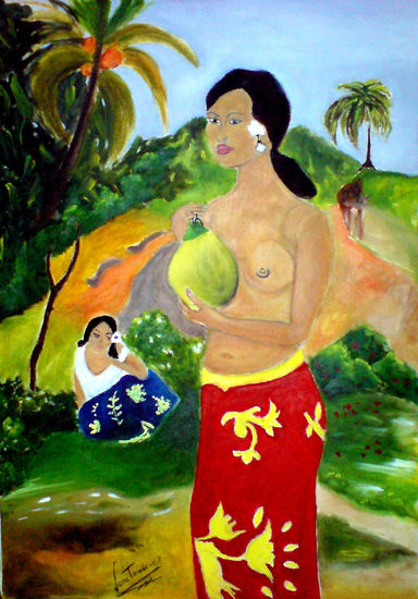 RECORDANDO A GAUGUIN Oil Paper Landscaping