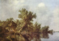 Paisaje fluvial con ferry