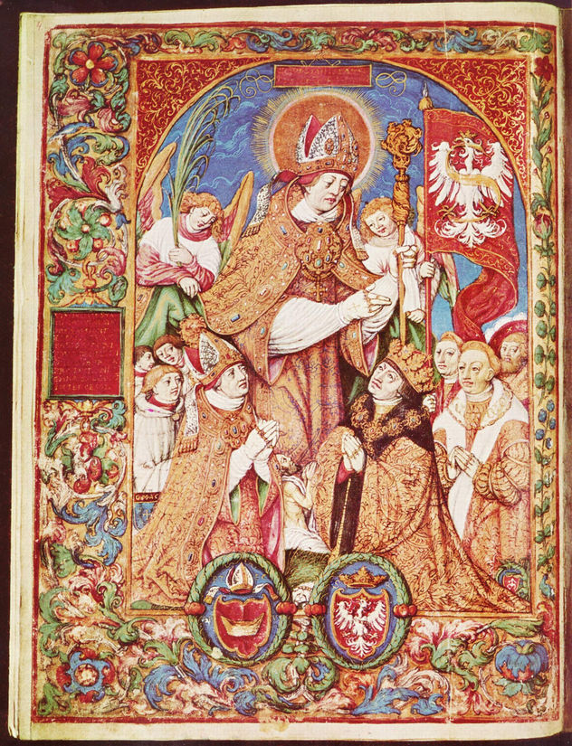 Catalogus archiepiscoporum de Jan Dlugosz, portada, escena