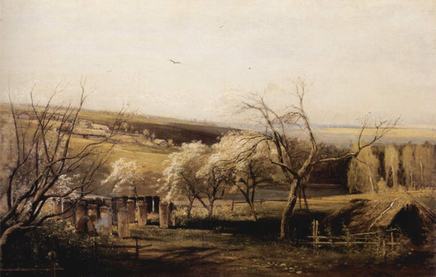 Spring, view of the village 