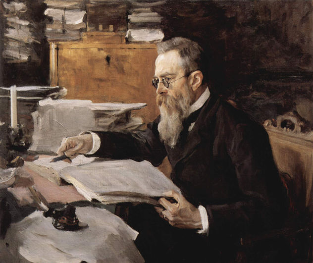 Retrato del compositor Nikolai Andreyevich Rimsky-Korsakov