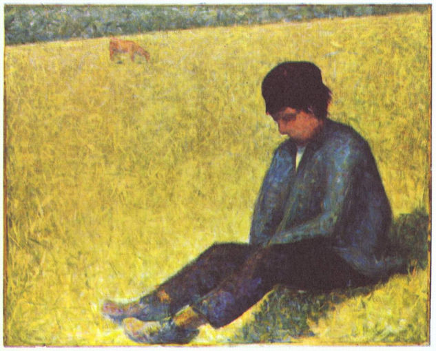 Child Sitting in a Meadow 