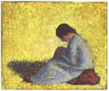 Peasant Girl Sitting in a Meadow