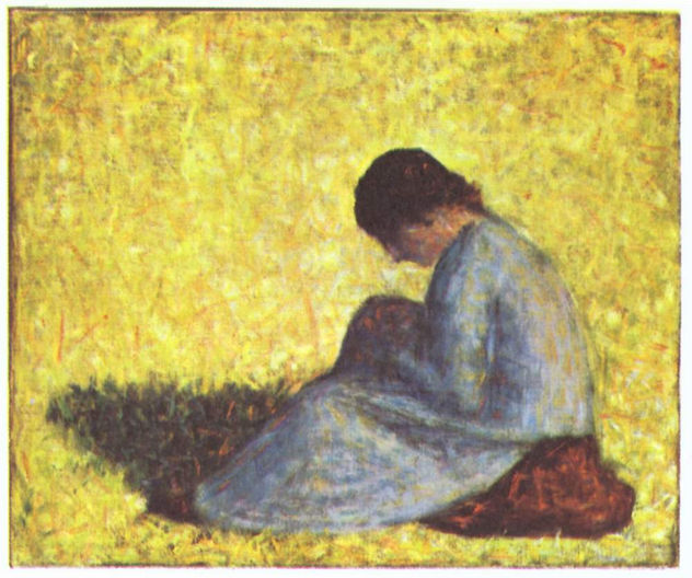 Peasant Girl Sitting in a Meadow