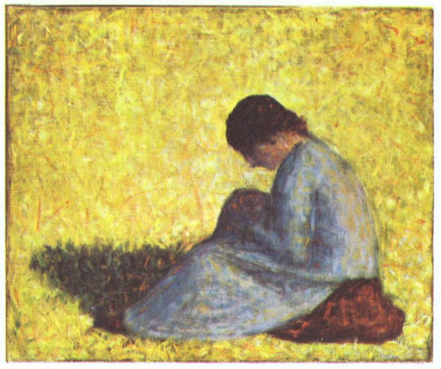 Peasant Girl Sitting in a Meadow 