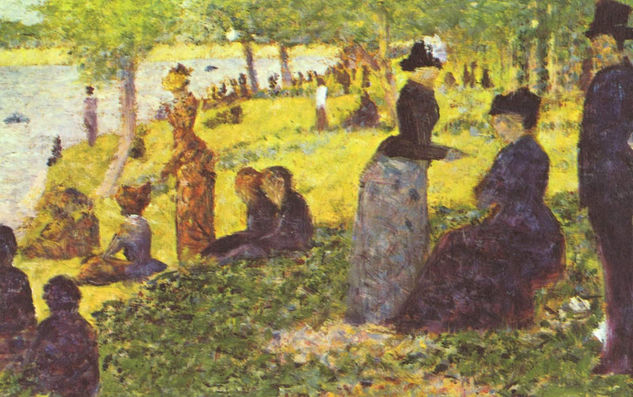 La isla La Grande Jatte con excursionistas 