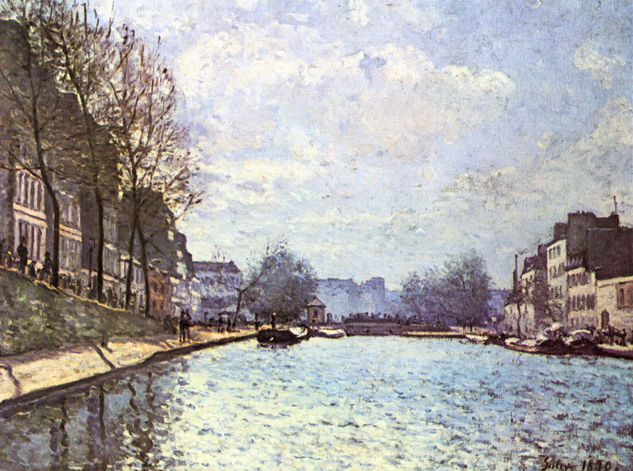 View of the Saint-Martin Canal in Paris 