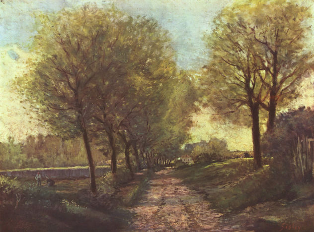 Avenue of Trees in a Little Town