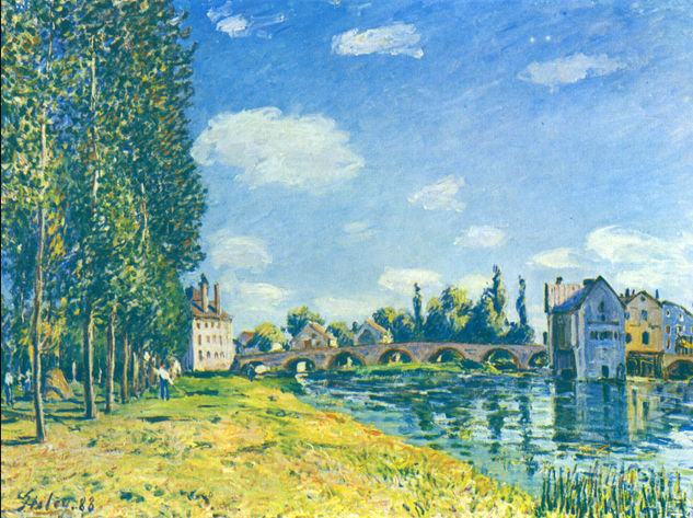 Bridge of Moret in Summer 