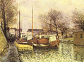 Boats on the Canal Saint-Martin in Paris