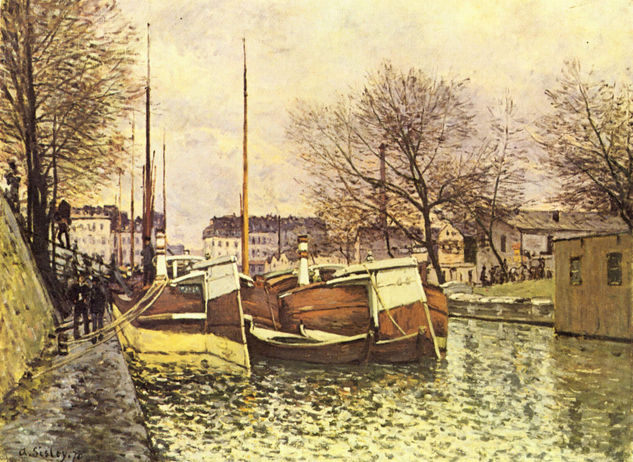 Boats on the Canal Saint-Martin in Paris 