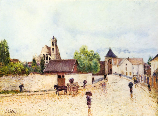 Moret am Loing en la lluvia
